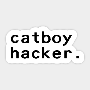 catboy hacker - Black Sticker